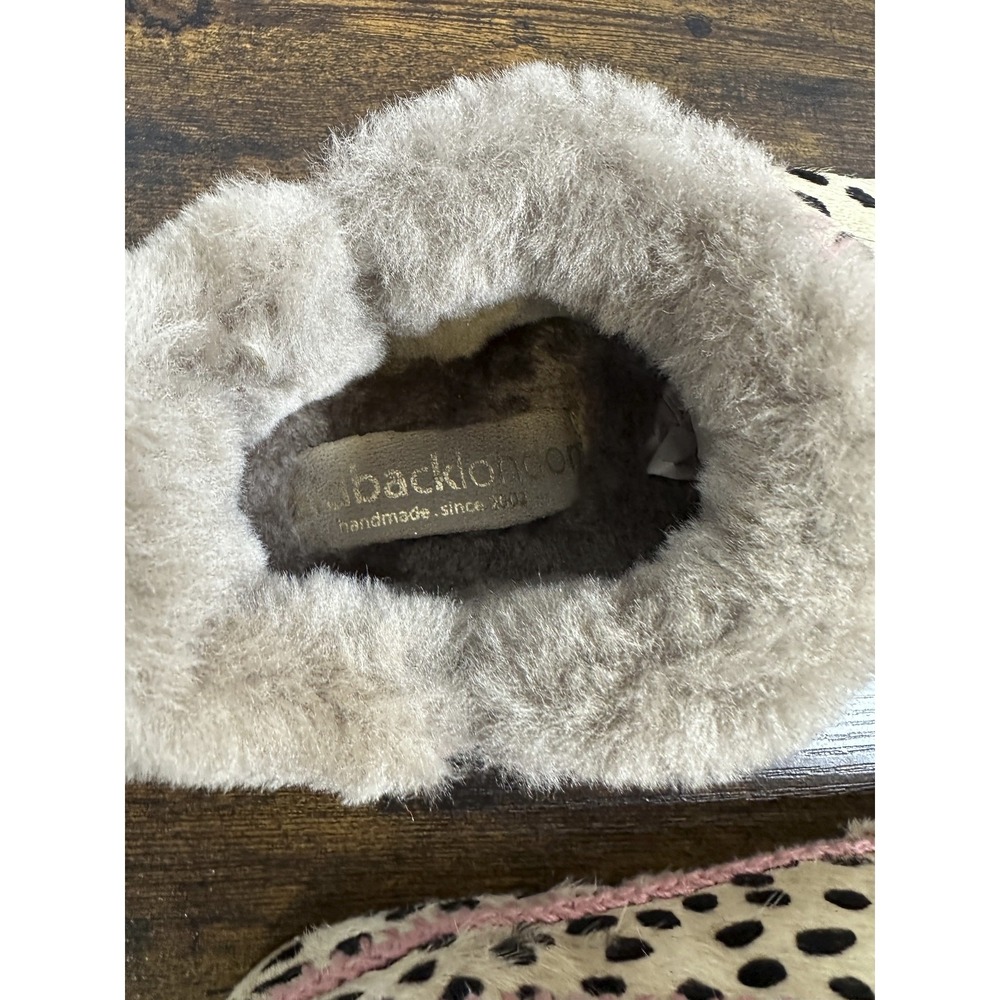 Laidback London Printed Embroidered Suede Slippers Size 37 US 6 Shearling Anthro - Picture 10 of 16